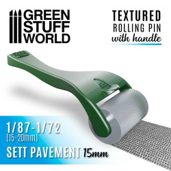 Green Stuff World Sett Pavement Rolling Pin w/Handle 15mm 1:72 - 1:87 Diorama
