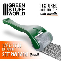 Green Stuff World Sett Pavement Rolling Pin w/Handle Small 1:48 - 1:64 Diorama