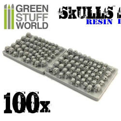 Green Stuff World Resin Skulls x100 for Wargaming Miniaures Dioramas etc