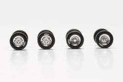Herpa Chrome Wheel/Axle Set with Pirelli Tyres (7) HO Gauge HA054348
