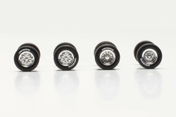 Herpa Chrome Wheel/Axle Set with Continental Tyres (7) HO Gauge HA054331