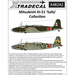 Xtradecal 48242 Mitsubishi KI-21 'Sally' Collection 1:48 Model Kit Decal Set