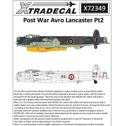 Xtradecal 72349 Post War Avro Lancaster Pt2 1:72 Model Kit Decal Set