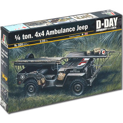 ITALERI 1/4 Ton  4x4 Ambulance Jeep D-Day 326 1:35 Military Model Kit