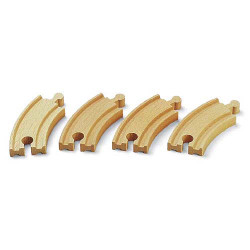 BRIO 33337 4x Short Curved Track Size E1 3.5in for Wooden Train Set