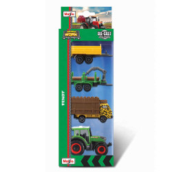 Maisto Mini Working Machines 4-Pack w/Fendt Tractor Diecast Toys M12563F