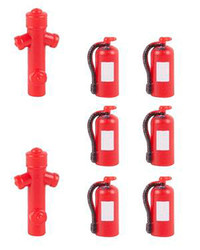 FALLER Fire Extinguishers (6) & Hydrants (2) Model Kit I HO Gauge 180950