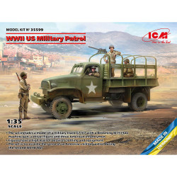 ICM 35599 WWII US Military Patrol G7107 w/MG M1919A4 1:35 Plastic Model Kit