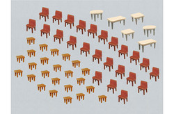 FALLER Tables (7) and Chairs (48) Model Kit HO Gauge 180438