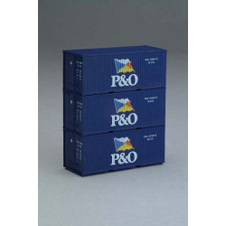 PIKO Classic 20' Container Set P&O (3) HO Gauge 56200