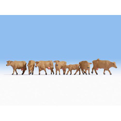 NOCH Brown Cows (7) Figure Set HO Gauge Scenics 15727