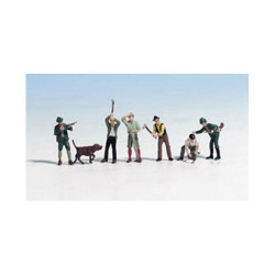 NOCH Hunters (3) Lumberjacks (3) and Dog Figure Set HO Gauge Scenics 15060