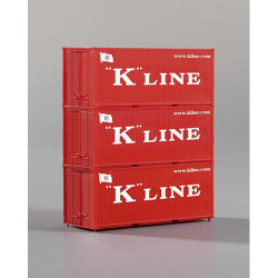 PIKO Classic 20' Container Set K Line (3) HO Gauge 56220