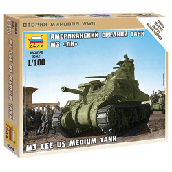 ZVEZDA 6264 M-3 Lee US Medium Tank 1:100 Model Kit