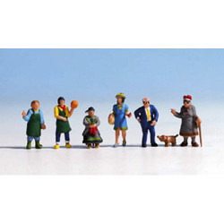 NOCH Market People (6) and Dog Figure Set HO Gauge Scenics 15470