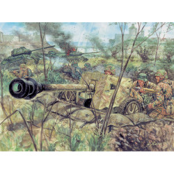 ITALERI WWII German Pak40 At Gunw/serv 6096 1:72 Figures Kit