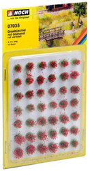 NOCH Blooming Red Grass Tufts Mini Set 6mm (42) HO Gauge Scenics 07035