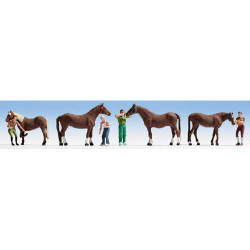 NOCH Horses and Grooms (4) Figure Set HO Gauge Scenics 15632