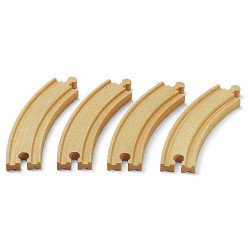 BRIO 33342 4x Large Curved Track Size E 6.5in for Wooden Train Set