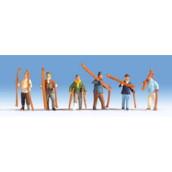 NOCH Skiers (6) Figure Set HO Gauge Scenics 15829