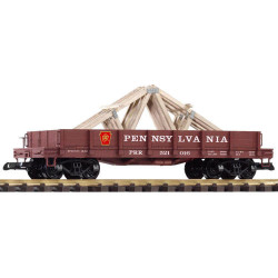 PIKO PRR Low Sided Wagon w/ Roof Trusses Load G Gauge 38754