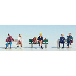 NOCH Seated People (6) and Bench Figure Set HO Gauge Scenics 15530