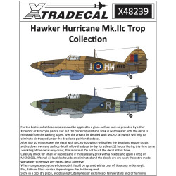 Xtradecal 48239 Hawker Hurricane Mk.IIc Trop Collection 1:48 Model Kit Decal Set