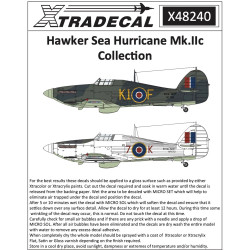 Xtradecal 48240 Hawker Sea Hurricane Mk.IIc Collection 1:48 Model Kit Decal Set