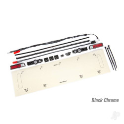 Traxxas LED lights, tail lights (red) / zip ties (9) / tail light housings (left & right) / tailgate trim (black chrome) 9497X