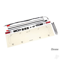Traxxas LED lights, tail lights (red) / zip ties (9) / tail light housings (left & right) / tailgate trim (chrome) 9497R