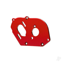 Traxxas Plate, motor, 6061-T6 Aluminium (red-anodised) (4mm thick) / 3x10mm CS with split and flat washer (2) 9490R