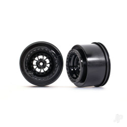 Traxxas Wheels, Weld gloss black (rear) (2) 9473