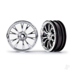 Traxxas Wheels, Weld chrome (front) (2) 9472R