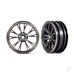 Traxxas Wheels, Weld satin black chrome (front) (2) 9472A