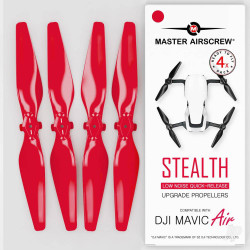 Master Airscrew 5.3x3.3 STEALTH Multirotor Propeller Set, 4x Red for DJI Mavic Air MC05333SR4
