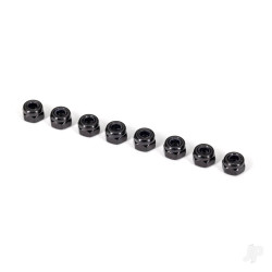 Traxxas Nuts, 3mm nylon locking, black (8) 2745X