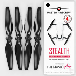 Master Airscrew 5.3x3.3 STEALTH Multirotor Propeller Set, 4x Black for DJI Mavic Air MC05333SB4
