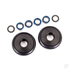 Traxxas Wheels, wheelie bar, 6061-T6 aluminium (gray-anodised) (2)/ 5x8x2.5mm ball bearings (4)/ o-rings (2)/ 5x8x0.3mm TW (2) 9461T