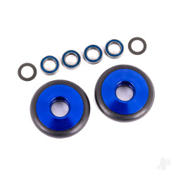 Traxxas Wheels, wheelie bar, 6061-T6 aluminium (blue-anodised) (2)/ 5x8x2.5mm ball bearings (4)/ o-rings (2)/ 5x8x0.3mm TW (2) 9461X