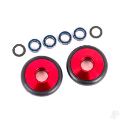 Traxxas Wheels, wheelie bar, 6061-T6 aluminium (red-anodised) (2)/ 5x8x2.5mm ball bearings (4)/ o-rings (2)/ 5x8x0.3mm TW (2) 9461R