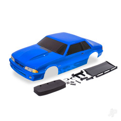 Traxxas Body, Ford Mustang, Fox Body, blue (includes side mirrors, wing, wing retainer, rear body mount posts, foam body bumper, & mounting hardware) 9421X