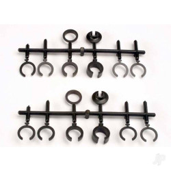 Traxxas Spring retainers, upper & lower (2 pcs) / spring pre-load spacers 1mm (4 pcs) / 1.5mm (2 pcs) / 2mm (2 pcs) / 4mm (2 pcs) / 8mm (2 pcs) (Big Bore shocks) 2668