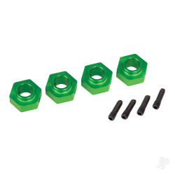 Traxxas Wheel Hubs, 12mm hex, 6061-T6 aluminium (Green-anodised) (4 pcs) / screw pin (4 pcs) 8269G