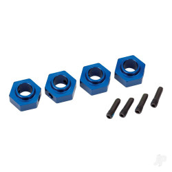 Traxxas Wheel Hubs, 12mm hex, 6061-T6 aluminium (Blue-anodised) (4 pcs) / screw pin (4 pcs) 8269X