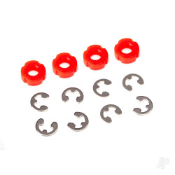 Traxxas Piston, damper (Red) (4 pcs) / e-clips (8 pcs) 8261