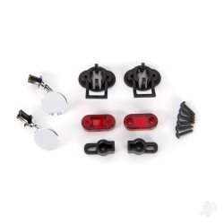 Traxxas Side mirrors (left & right) / mounts (2) / tail light lens (2) / retainers (2) / 1.6x7 BCS (self-tapping) (6) (fits #9333 or 9335 body) 9339