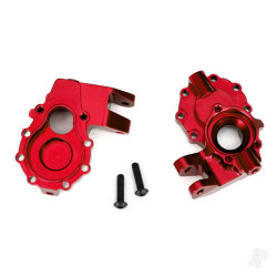 Traxxas Portal housings, inner (Front), 6061-T6 aluminium (Red-anodised) (2 pcs) / 3x12 BCS (2 pcs) 8252R