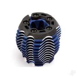 Traxxas Cooling head, PowerTune (machined aluminium, Blue-anodised) (TRX 3.3), head protector (1pc), 3x6mm CCS (5 pcs) 5238R