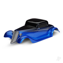 Traxxas Body, Factory Five '33 Hot Rod Coupe, complete (blue) (painted, decals applied) (includes front grille, side mirrors, headlights, tail lights, foam pads) 9333X