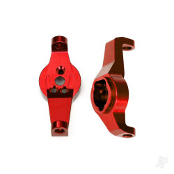 Traxxas Caster blocks, 6061-T6 aluminium (Red-anodised), left and right 8232R